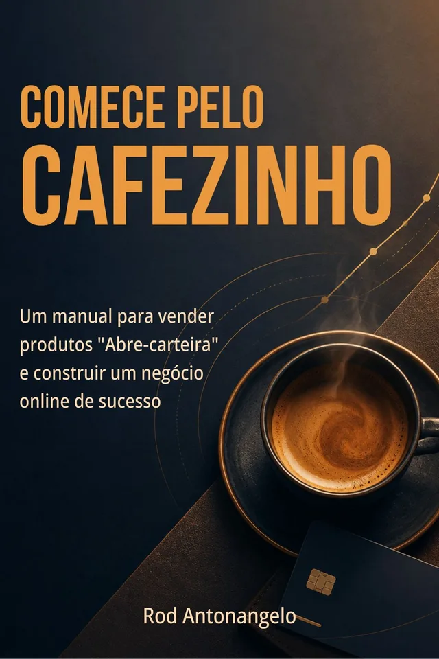 Capa escura com uma xícara de café vista de cima e o título em amarelo.